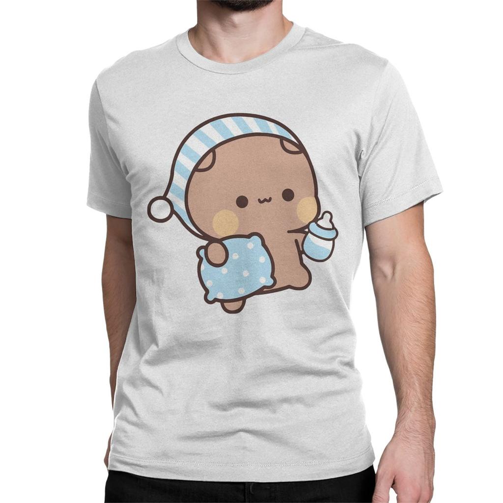 Bubu Dudu Sleep T Shirts Men Women's Cotton Fun T-Shirt Round Collar Panda Bear Tees Short Sleeve Clothes New Arrival