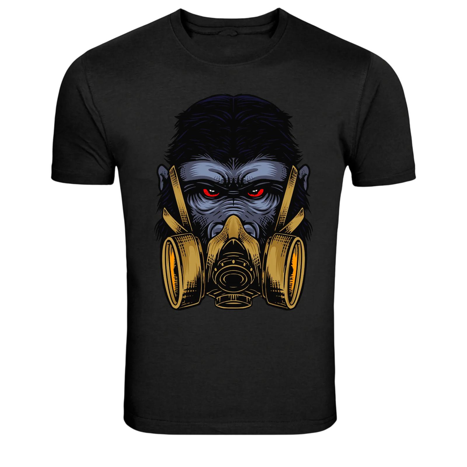 Gorilla Gas Mask Dark Streetwear Graphic T-Shirt XXXL