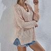 IHUASU Autumn and Winter V-neck Women's Knitted Loose Solid Colour Fashion Pullover Jumper