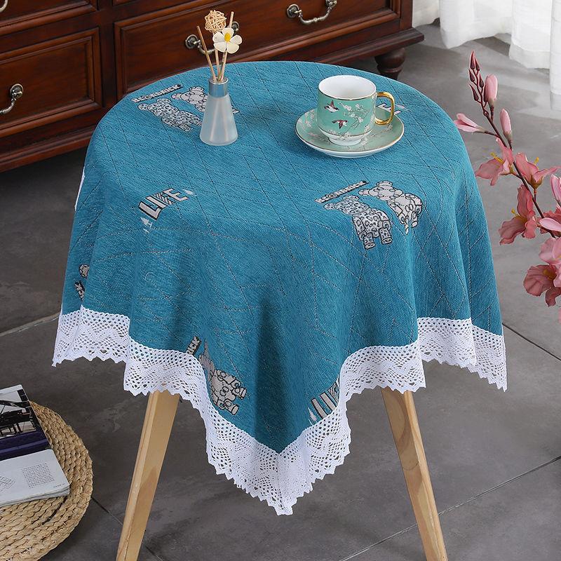 Household Minimalist Dining Table Cloth Countryside Style Small Round Table Cover Rectangular Floral Lace Universal Tablecloth