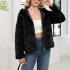 Women's Autumn/winter Lamb Cardigan Hooded Zipper Fleece Casual Coat