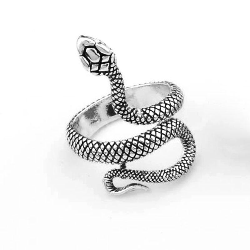 Retro Silver-Plated Spirit Snake Unisex Ring