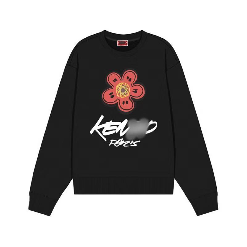 

Unisex Begonia Flower Print Round Neck Hoodie - Trendy Loose Fit Long Sleeve Pullover XXXL чорний