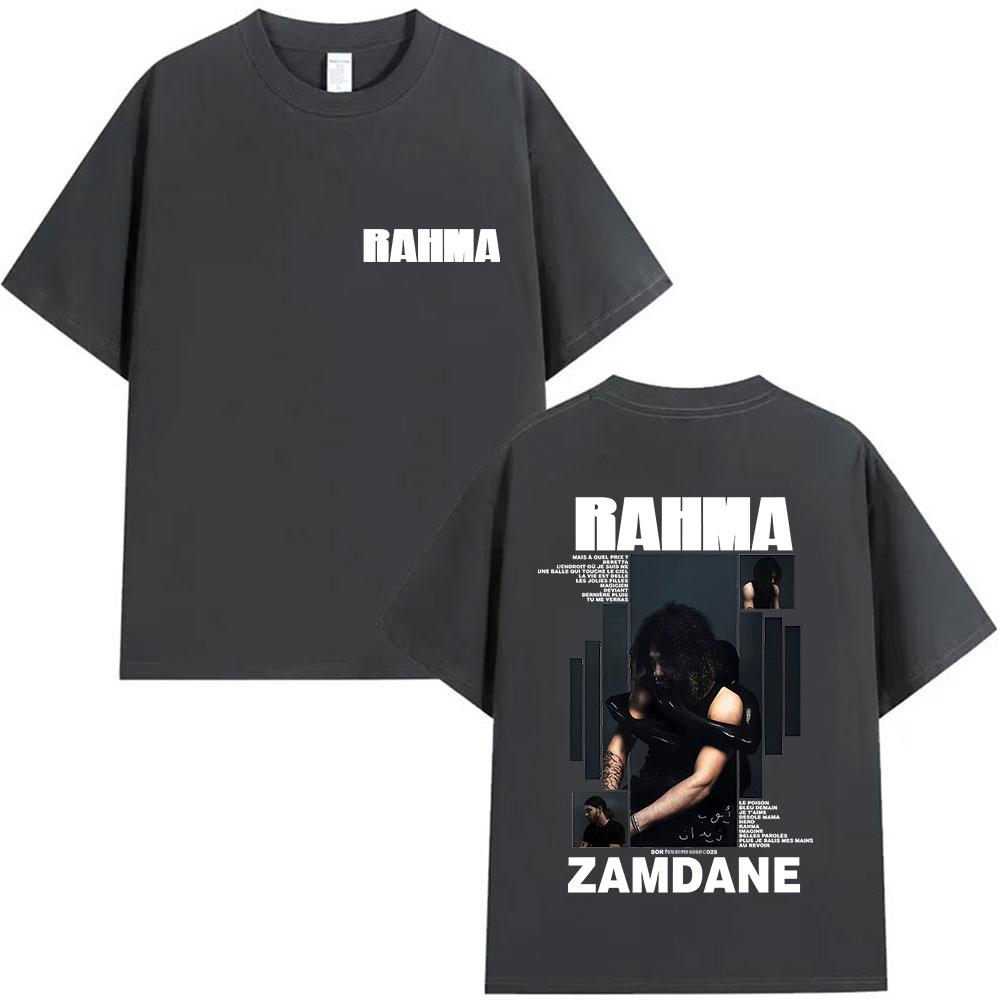 Rapper RAHMA Zamdane Album 2025 Graphic T Shirt Unisex's Pop Music Hip Hop Short Sleeve T-shirts Fans loose Clothing Cotton T-shirt