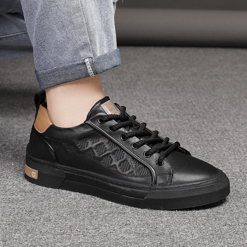 Mode Herren Board Schuhe aus echtem Leder Hohe Qualität und vielseitige weiße Stile Freizeit Outdoor Sport Täglich Jugendlicher Erwachsener Büro Schuhe