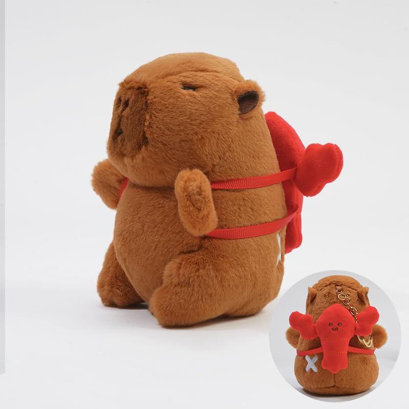 Clearstone Capybara Plush Keychain Chabimaru Lobster with Music 13cm Brown
