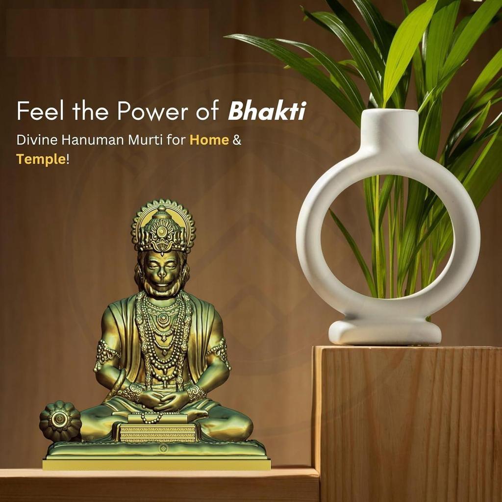 Bajrangbali Hanuman ji Idol Statue murti for Car Dashboard Home Decoration Puja Mandir Bronze Color