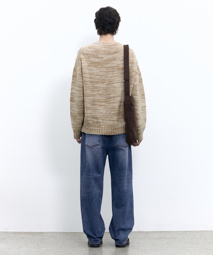 INSILENCE Italian Wool Mixed Pullover Light Beige