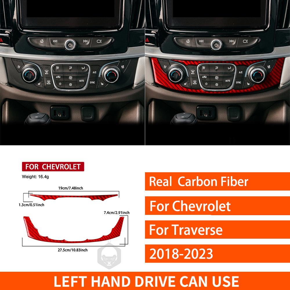 For Chevrolet Traverse RS LT 2018- Carbon Fiber Sticker Central Air Conditioning Control Panel Car Accessories Decorative
