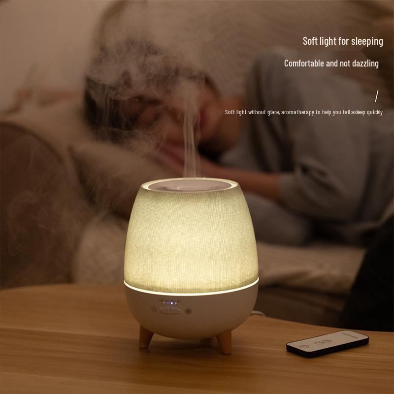 Silk Brocade Aromatherapy Humidifier with Remote Control - Desktop Essential Oil Diffuser for Bedroom.