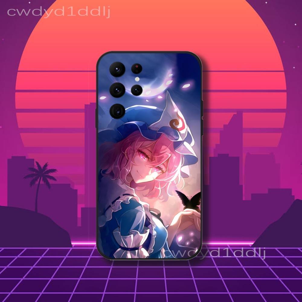 Saigyouji Y-Yuyuko Anime Phone Case For Samsung S10,S21,FE,S21 ,S26,S25,S24,S23,Ultra,S9,S22,Plus Black Shell Cover