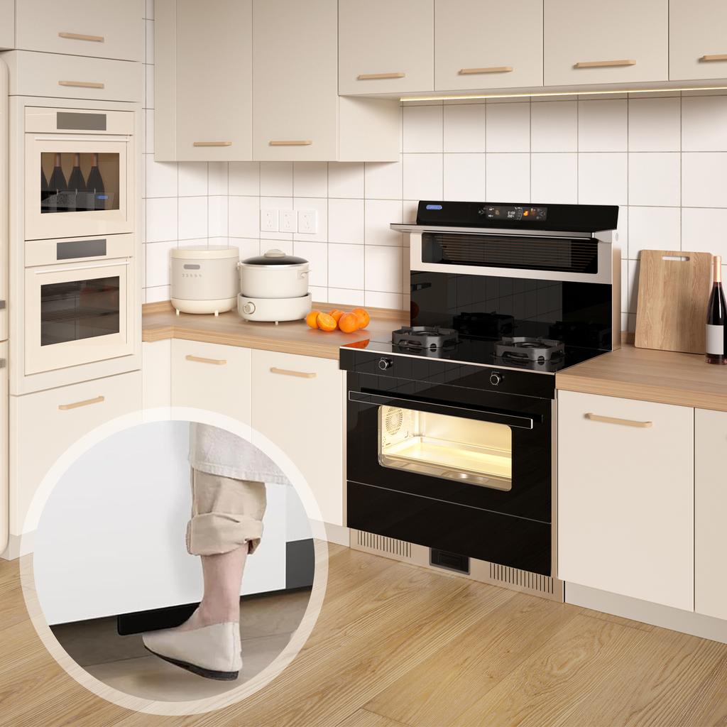 2Pcs Kitchen Trash Cabinet Foot Handle Carbon Steel Garbage Drawer Foot Pull Handle Touchless Opener Easy to Install