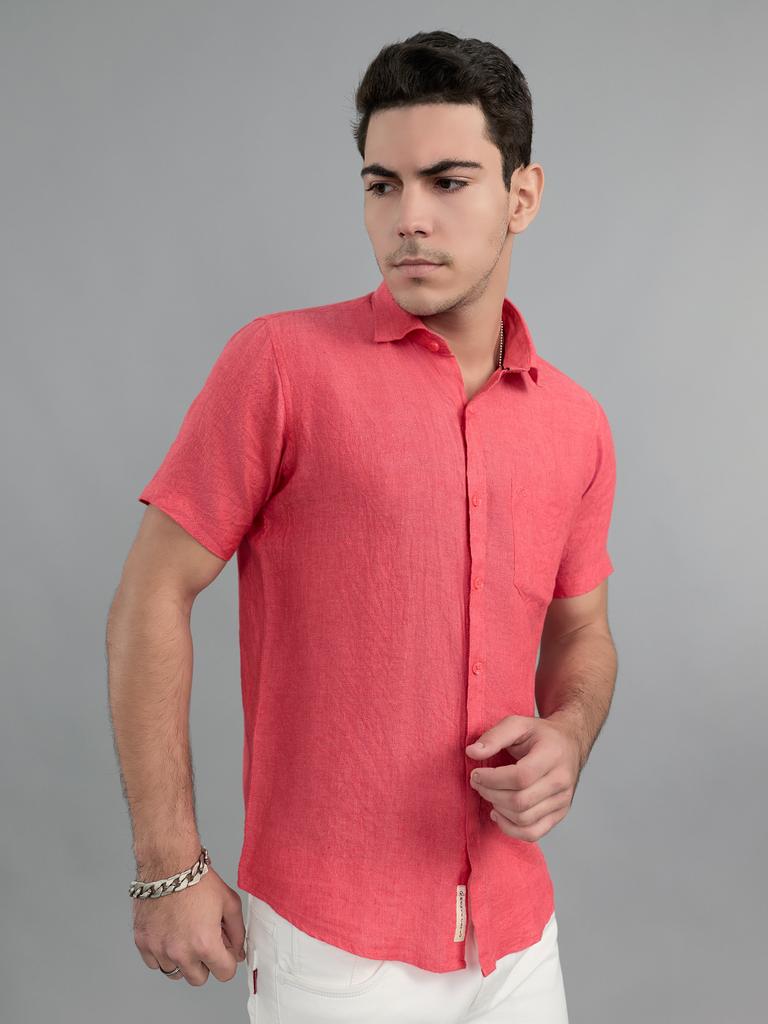 MONTE CARLO Mens Regular Fit Solid Half Sleeve Shirt