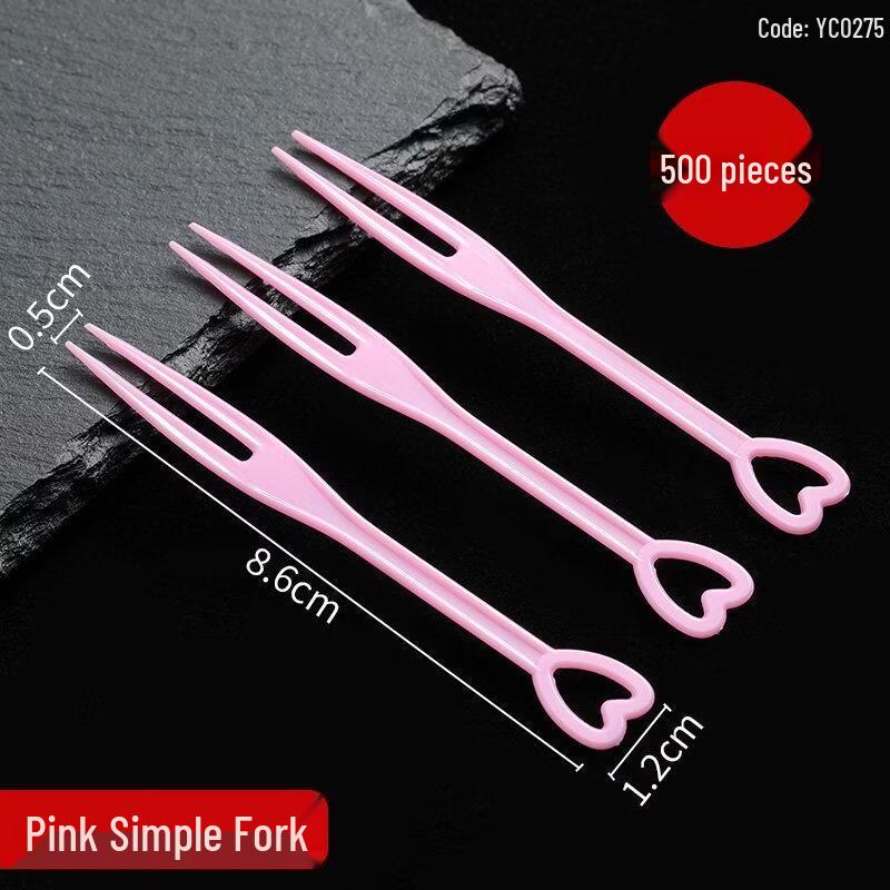 HANDUNYOU Disposable Pink Fruit Forks