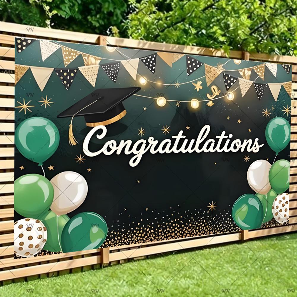 Congratulatory Graduatio Celebration Theme Party Decoration Background Graduates Backdrop Photography Studio Props Student Gifts