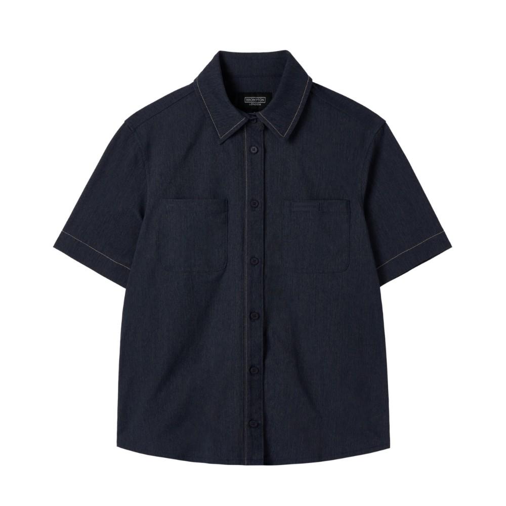 Brompton London W Denim-Like Half Sleeve Shirt - Navy (P252Wsh180) Navy/085