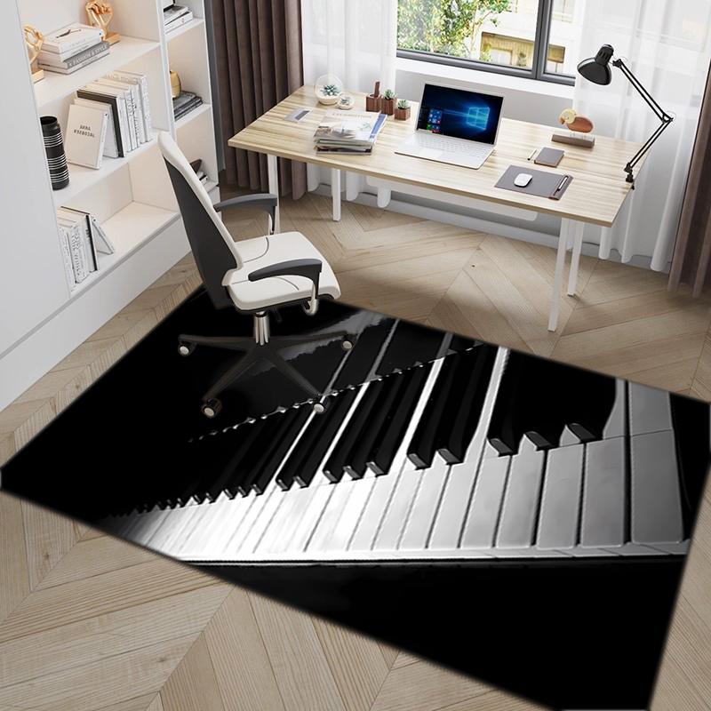 1Pc Piano keys music Printed circular carpet, home door mat, outdoor travel protection carpet A14