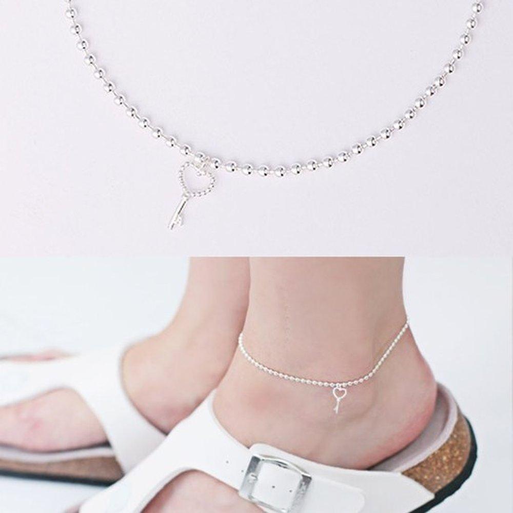 

Key pendant silver ball cubic silver chain anklet silver anklet anklet gift women s anklet summer anklet ball anklet chain anklet