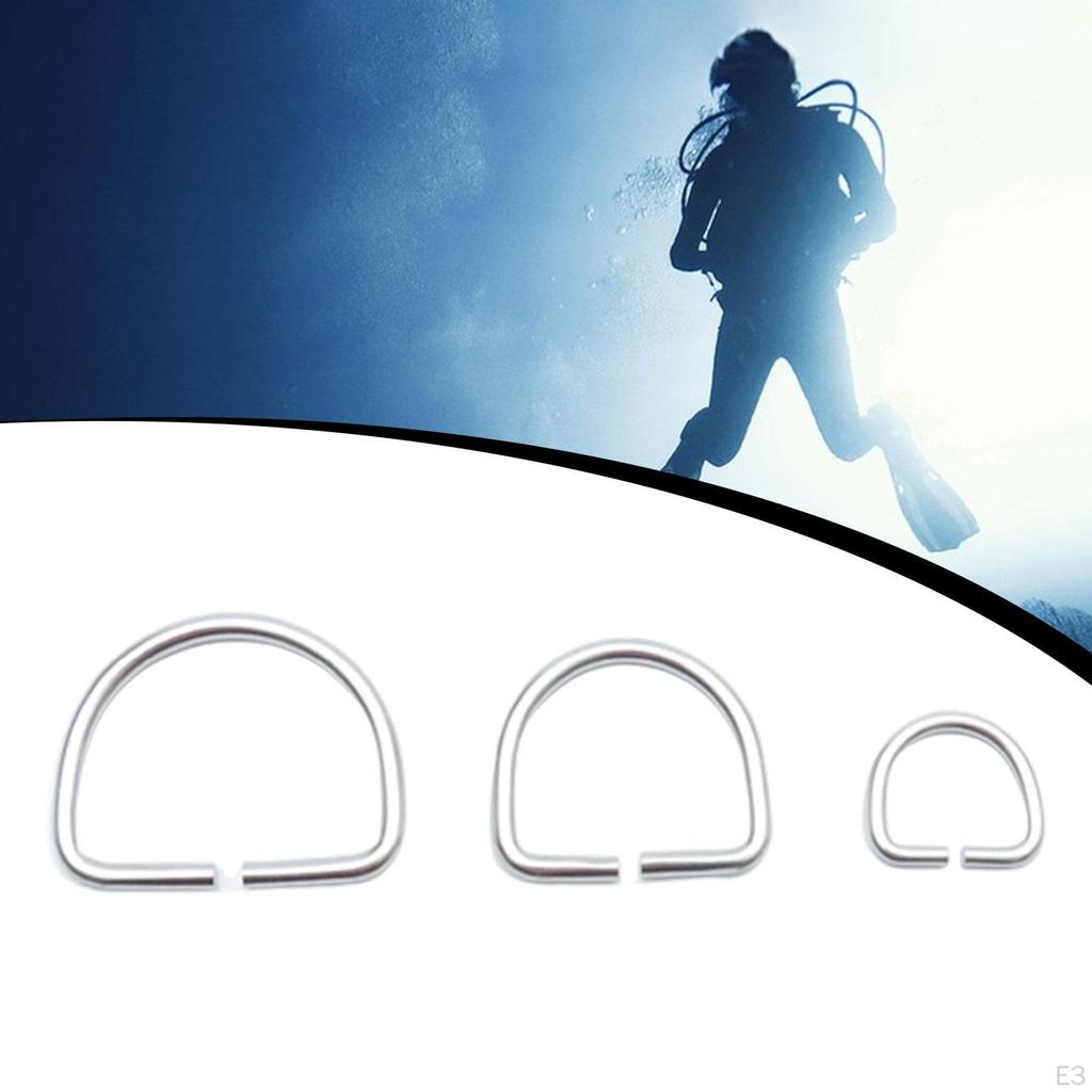 Metal D Connector Multipurpose Belts Buckle Shape Diving Hardware for Garment Belt Purse