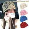 Hollow Knit Basin Caps Weave Beanies Cap Ins Crochet Flower Hat  Ladies