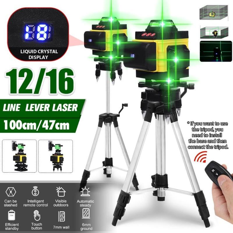 3D Outdoor High-precision Green Light Strong Light Level Automatic Wiring Wall Ground Meter Indoor 12-line Laser Level