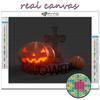 Vollständige 5D-Diamantmalerei zum Selbermachen, Halloween, gruselige Kürbislandschaft, 5D-Diamantmalerei