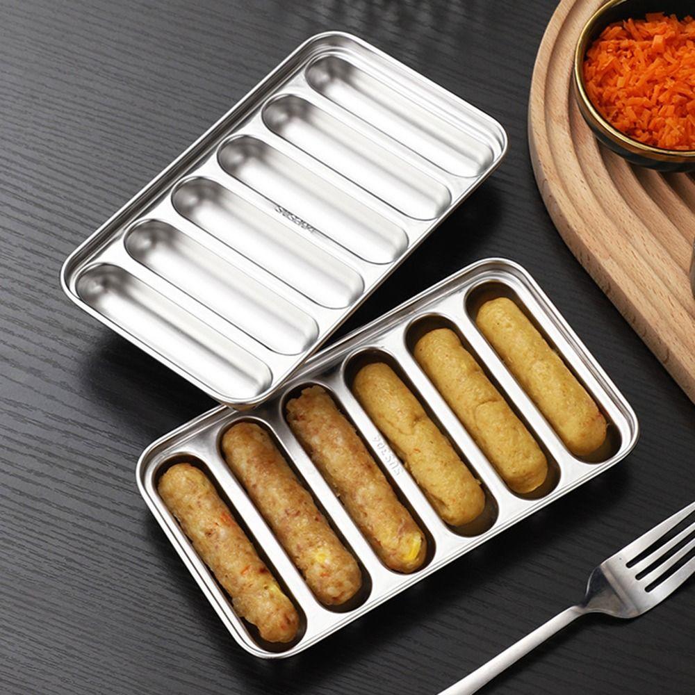 Household Homemade DIY Stainless Steel 6-Cavity Meat Tool Sausage Mold Food Supplement Hotdog Maker