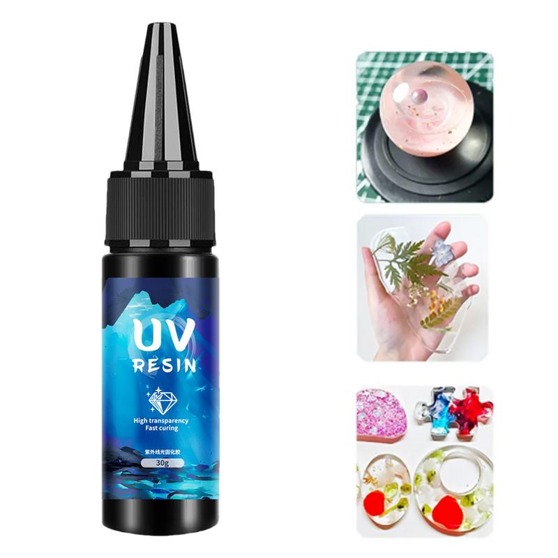 30g 60g Thin UV Resin Glue Highly Transparent Quick-Drying Low-Odor Hard Epoxy Resin Glue For Jewelry Making DIY Craft Tool