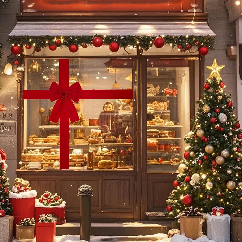 Christmas Bows Large Ribbon Home Decor Kitchen Cabinet Large Christmas Bows for Party Farmhouse Front Door Wall Wreath Tree