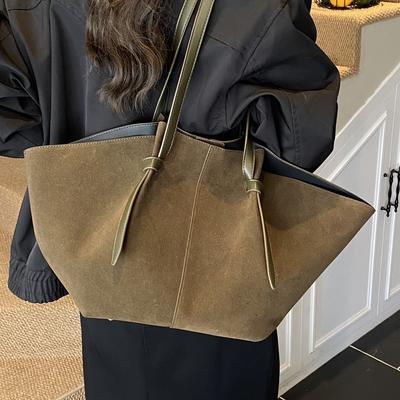 Retro Large-capacity Suede Bag 2025 New Commuter Versatile Women's Shoulder Underarm Bag Portable Tote Bag