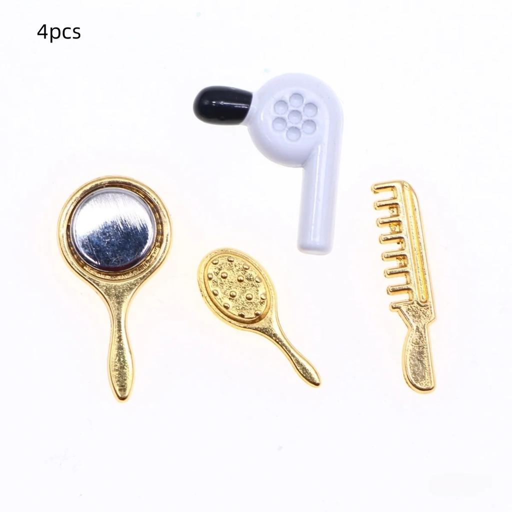 Dollhouse Miniature Bathroom Accesso Kit Simulation Hairdryer Comb Toothpaste Toothbrush Mini Towel Bath Ball Shower Gel Soap