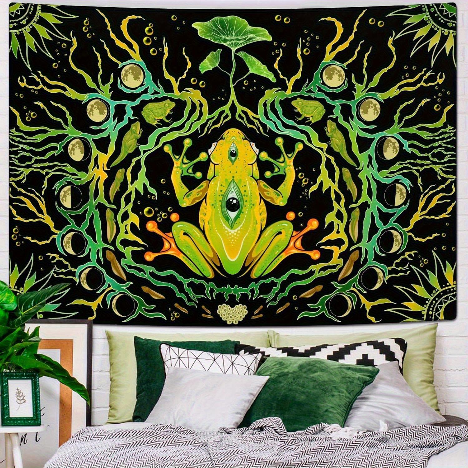 

VIKAMA Fantasy Frog Tapestry Eyes Vine Children s Room Bohemian Bedroom Wall Hanging Theme Room Home Decor 40X60CM(1.3X2FT