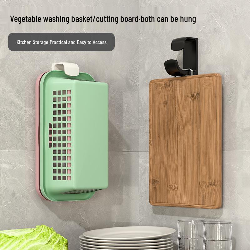 Wall-Mounted Adhesive Hook for Hanging Washbasin - Strong Load-Bearing and Space-Saving Storage Solution