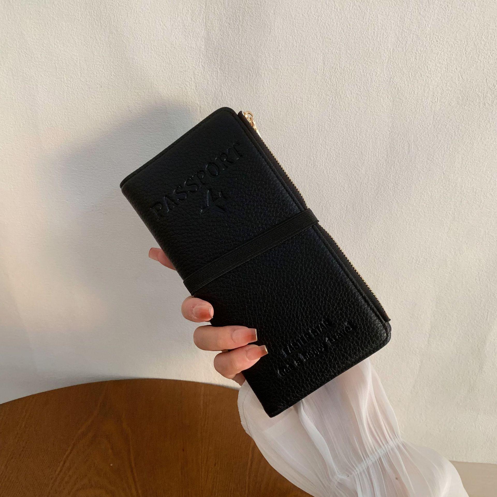 

Новый многокарманный нишевый кошелек-органайзер на молнии с защитой от кражи, сумка для паспорта, дорожный многофункциональный кошелек для хранения документов и карт чёрный