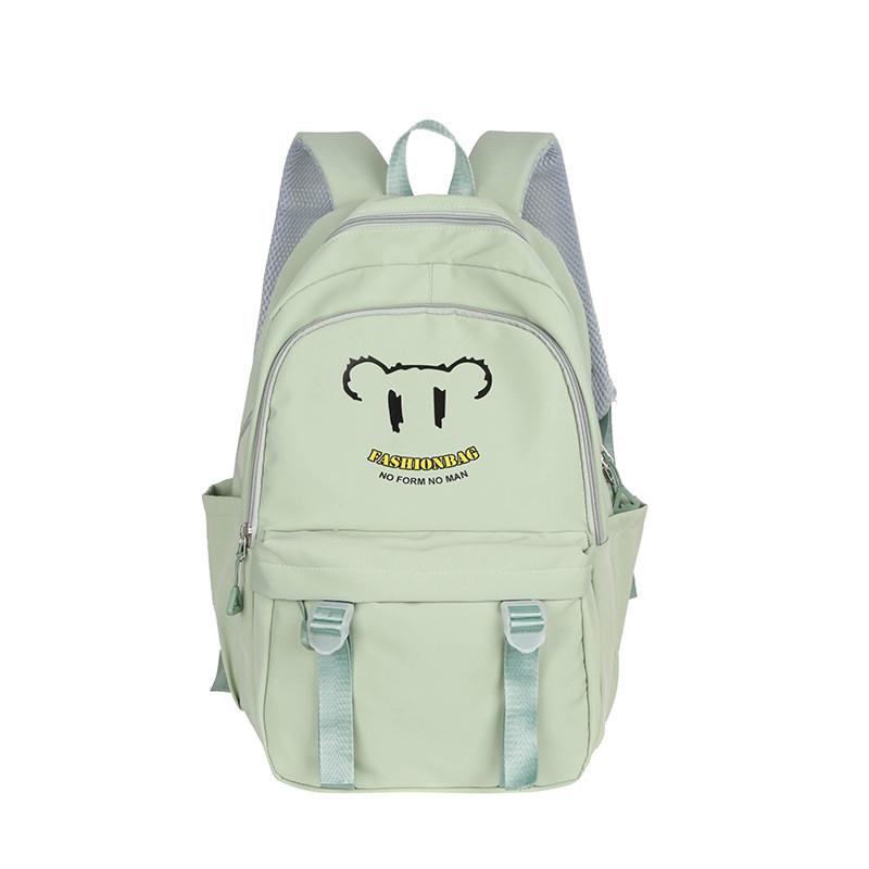 Oxford Bear Print Schoolbag Backpack With Breathable Design 16in Laptop For Teen