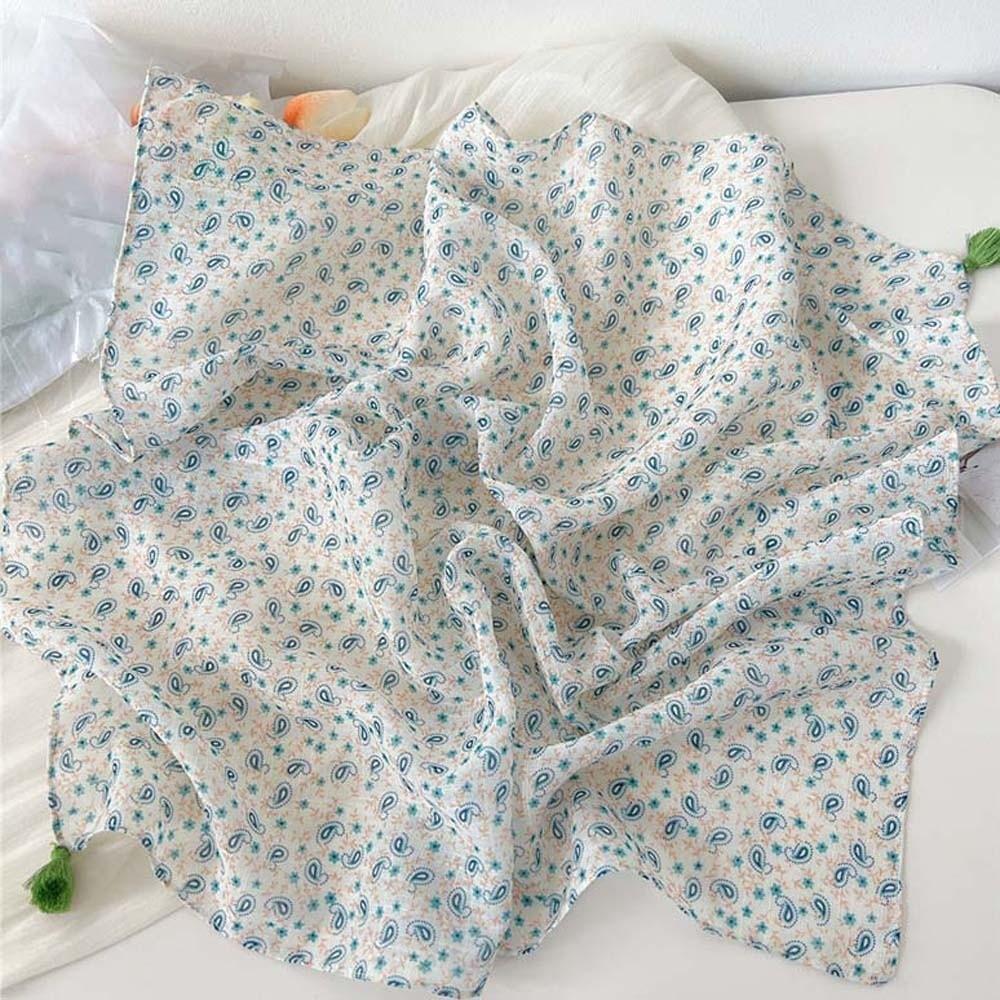 60x60cm Square Scarf Fringed Floral Kerchief Tassel Muffler Hair Bandana Travelers