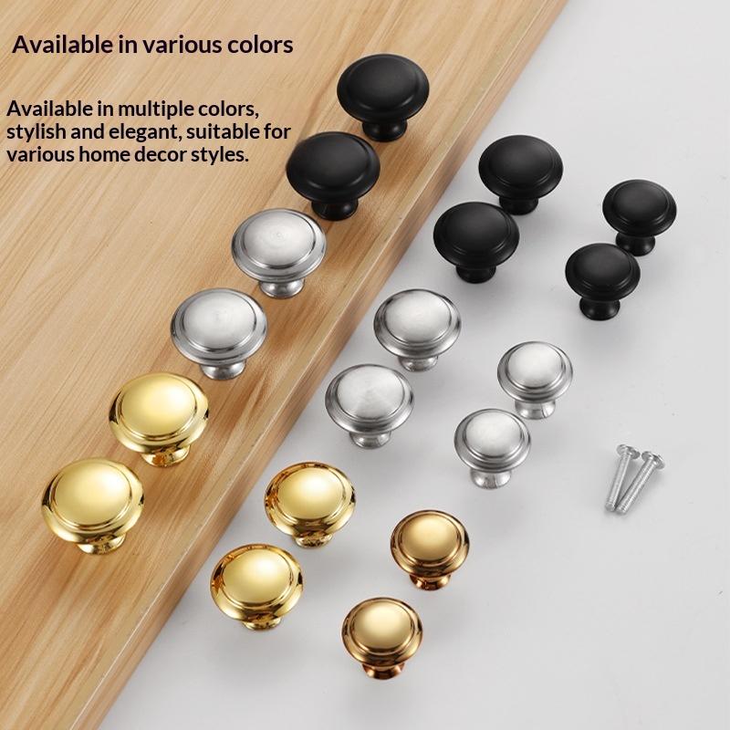 Stainless Cabinet Door Knobs Single Hole Handle Dresser Pull Handles 23Mm-30Mm With Screw Drawer Knobs Hardware Accessory