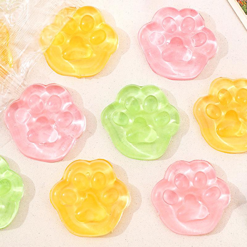 Clear Cat Paw Stress Relief Toy for Students - Sticky, Creative Decompression Gift
