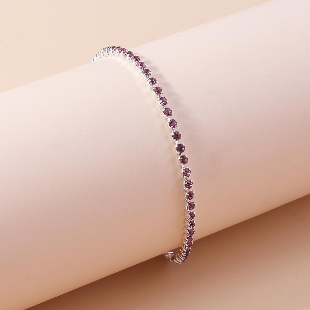 Exquisite Cubic Zirconia Bracelets for Women Silver Color Rhinestone Bracelet Chain Girls Party Holiday Jewelry Gifts