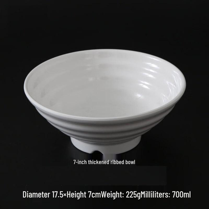 7-inch Thickened Melamine Threaded Ramen Bowl (5-Pack)