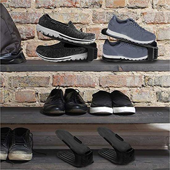 10Pcs Adjustable Double Layer Shelf Shoe Rack Holder Storage Organizer Stand
