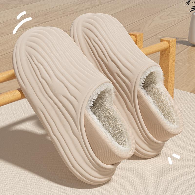 Wasserdichte Tasche und Winter-Baumwollpantoffeln Zuhause 2025 neu warm und rutschfest Paar schlichte Baumwollschuhe für draußen