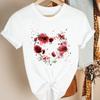 Womens Streetwear Tee Round Neck Summer Casual Clothes Lady T-Shirt White Tshirt Simple Female T-Shirt Basic Cute Tops
