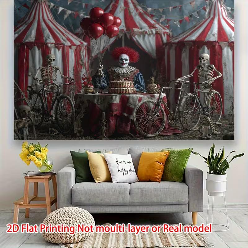 2D Creepy Clown Background for Horror Themed Events and Photoshoot