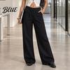 Casual Pants Women Straight Wide Leg Trousers Loose Fit Drapey High Waisted for Work Pants Solid Color Dressy Trousers Office Travel Comfortable