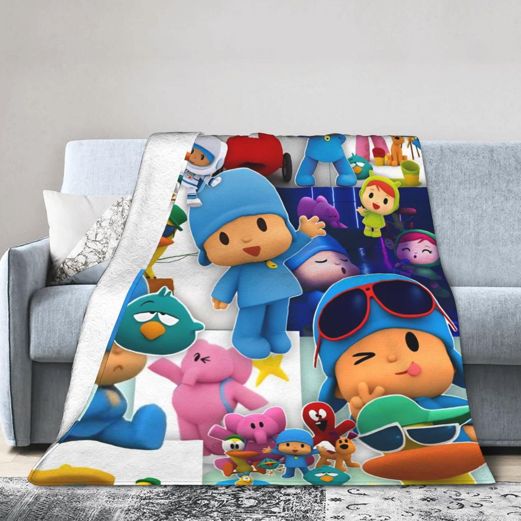 P-POCOYO Elly Coperta in Peluche Bambino Coperta Plaid in Flanella per Divano Poltrona Divano Letto Calda Morbida Personalizzata Fai da Te Qualità Copriletto
