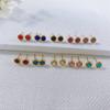 European-American Niche Style Colorful Zirconia Birthstone Earrings with Stainless Steel
