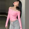 European and American Ins Style Women's Clothing Early Autumn New Sexy One-word Collar Spice Girl Pure Desire Style Slim-fitting Scheming Halter Top