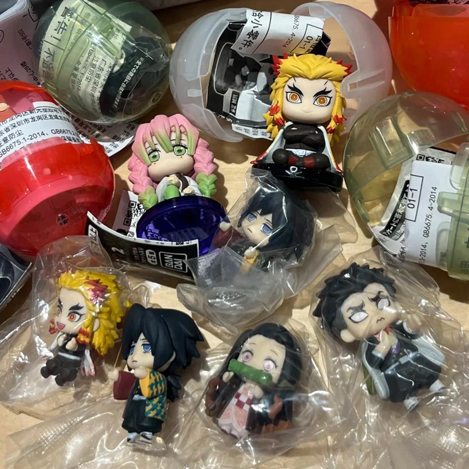 5 Style/Set Q Version Demon Slayer Sitting Ghost Doll Tanjiro Nidouzi Inosuke Zenizu Figure Action Figure Movie Model Toys Doll