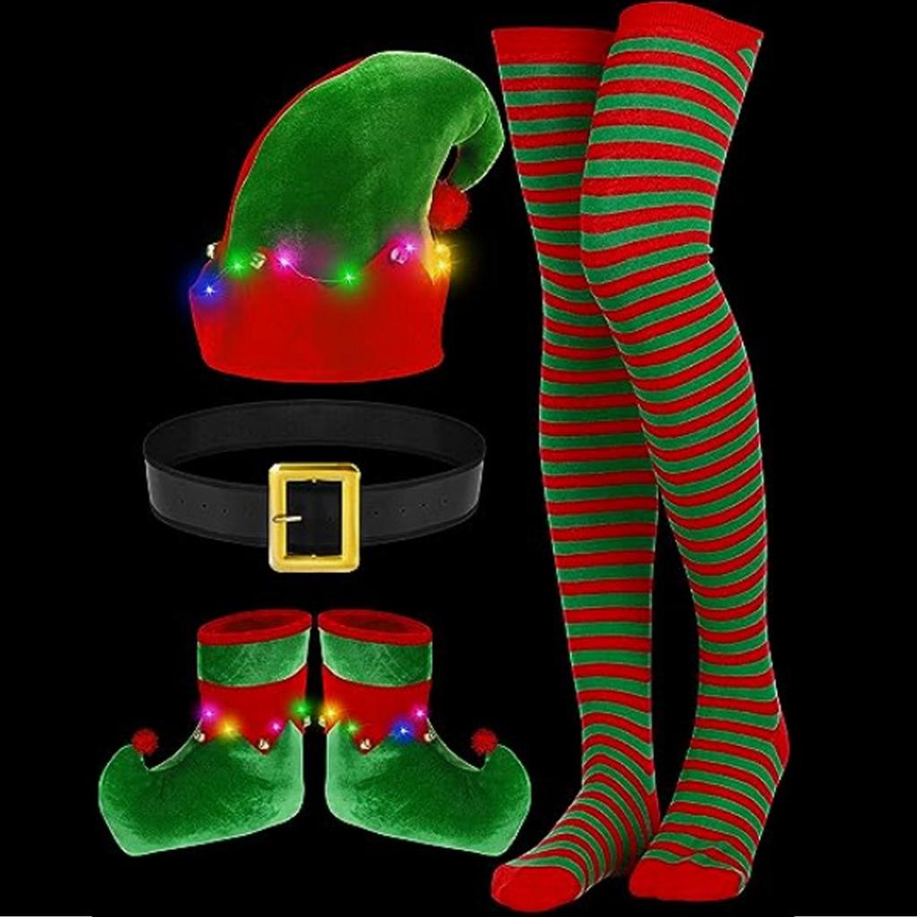 Christmas Girls' Gold Velvet Party Performance Dress Set